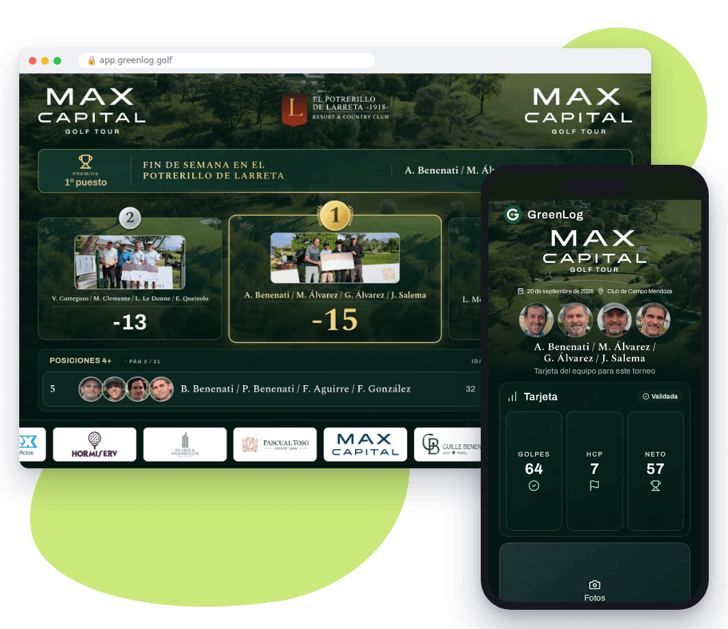 GreenLog screenshots on desktop and mobile